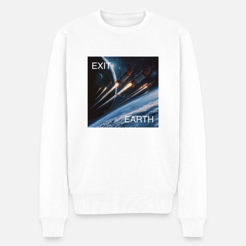 Exit Earth - Männer Premium Bio Pullover - Weiß