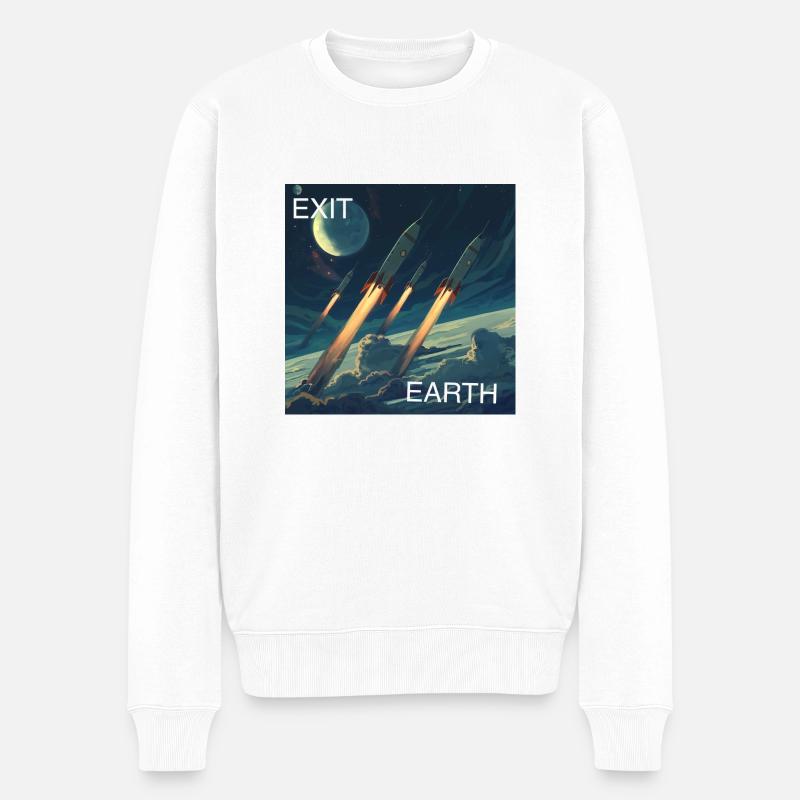 Exit Earth - Männer Premium Bio Pullover - Weiß