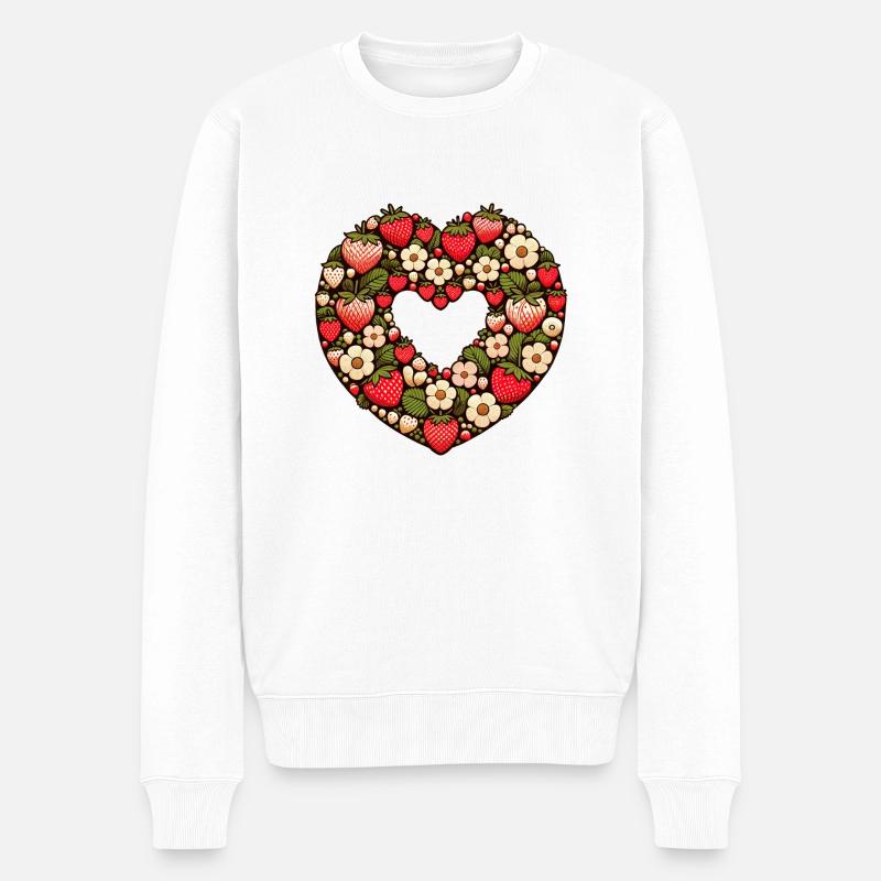 Fraises - Pull Premium bio Homme - blanc
