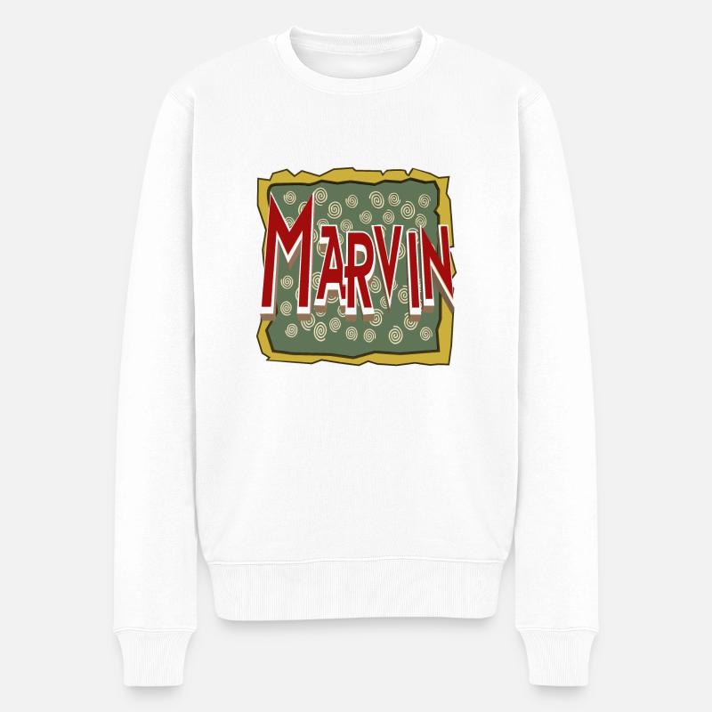 marvin - Männer Premium Bio Pullover - Weiß