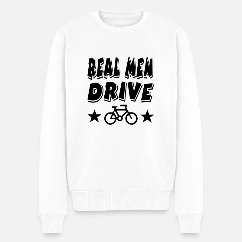 Fahrrad - Männer Premium Bio Pullover - Weiß