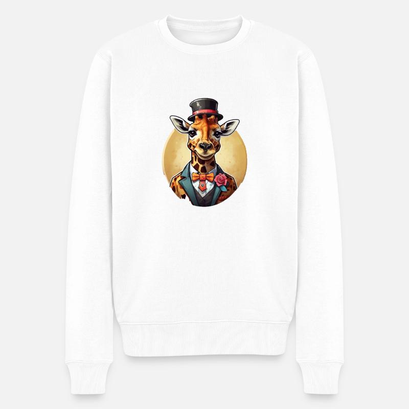 Girafe comique cool drôle - Pull Premium bio Homme - blanc