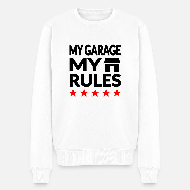 Garage - Männer Premium Bio Pullover - Weiß