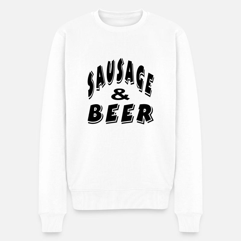 Bier - Männer Premium Bio Pullover - Weiß