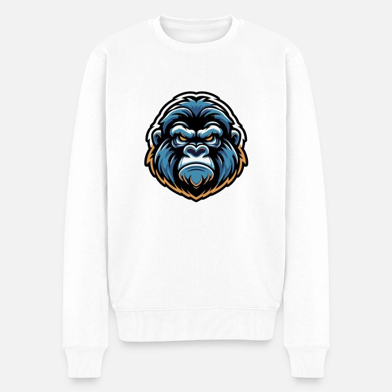 Mascotte Tête de gorille - Pull Premium bio Homme - blanc
