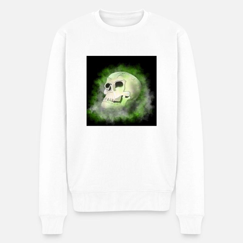 Totenkopf - Männer Premium Bio Pullover - Weiß