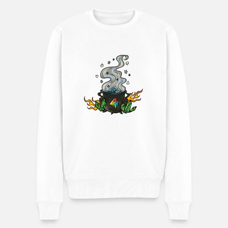 HKL Geburtstagskessel 4 - Männer Premium Bio Pullover - Weiß