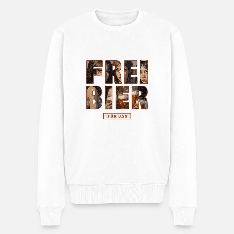 Freibier für uns - Männer Premium Bio Pullover - Weiß