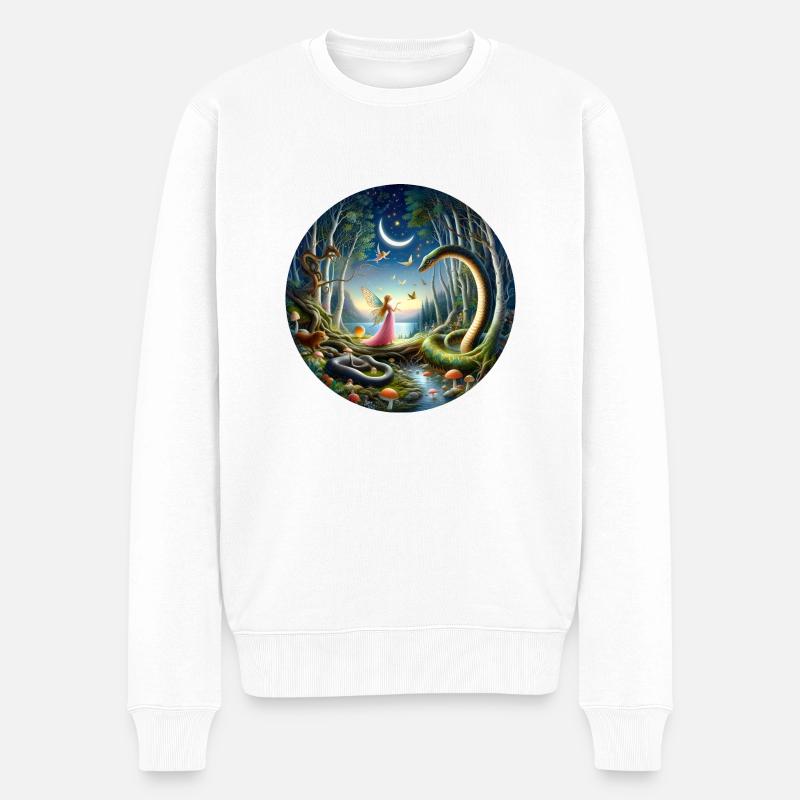 Verhandlungen im Mondschein - Männer Premium Bio Pullover - Weiß