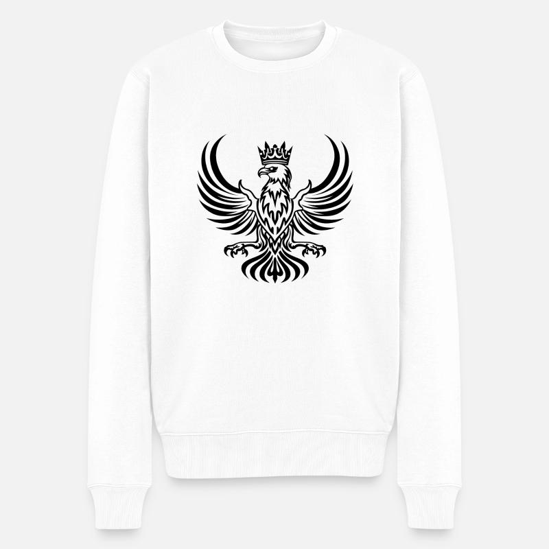 Adler-Phoenix - Männer Premium Bio Pullover - Weiß