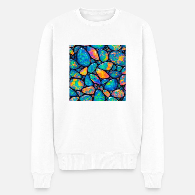 Opal-Muster - Männer Premium Bio Pullover - Weiß