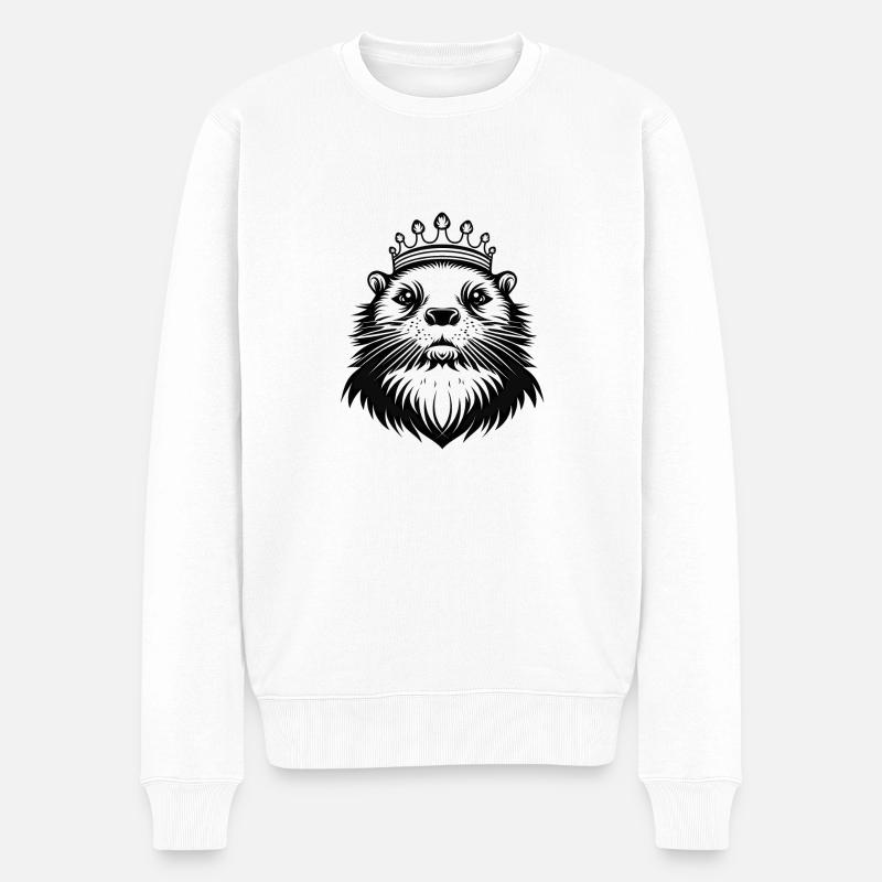 Noir et blanc Aqua King - Pull Premium bio Homme - blanc