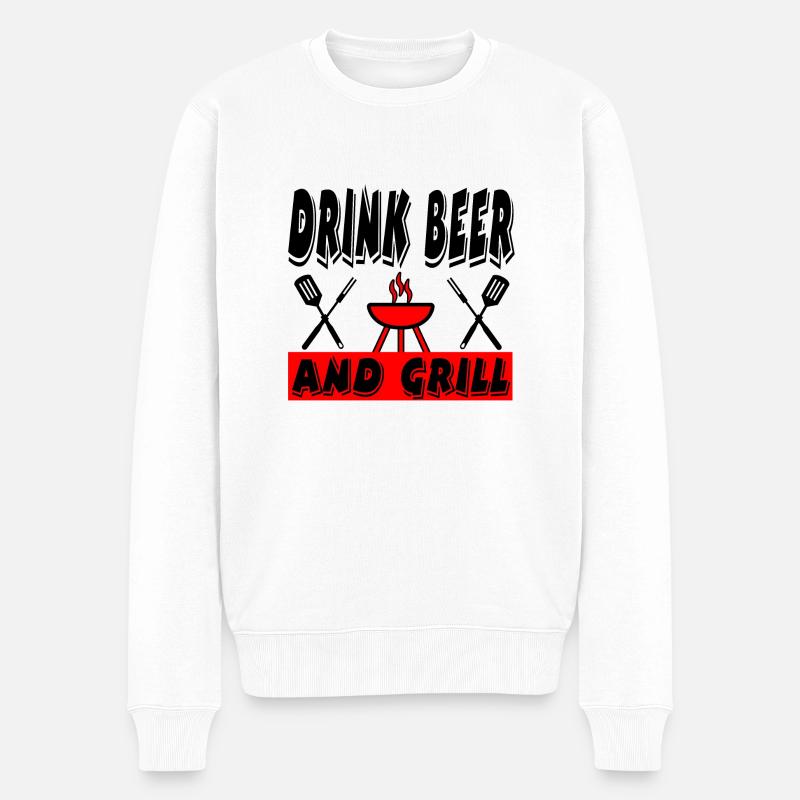 Bier - Männer Premium Bio Pullover - Weiß