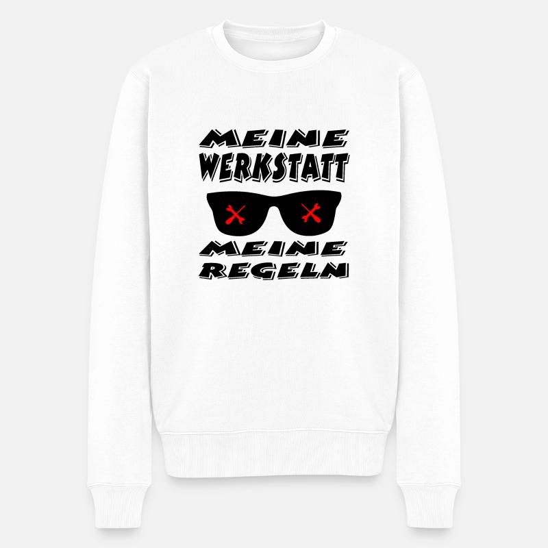 Werkstatt - Männer Premium Bio Pullover - Weiß