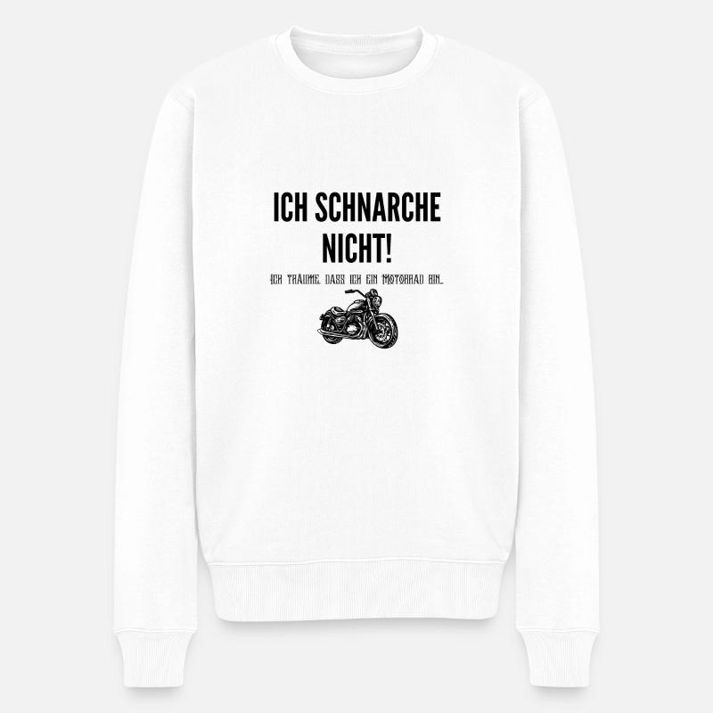 Ich schnarche nicht! - Männer Premium Bio Pullover - Weiß