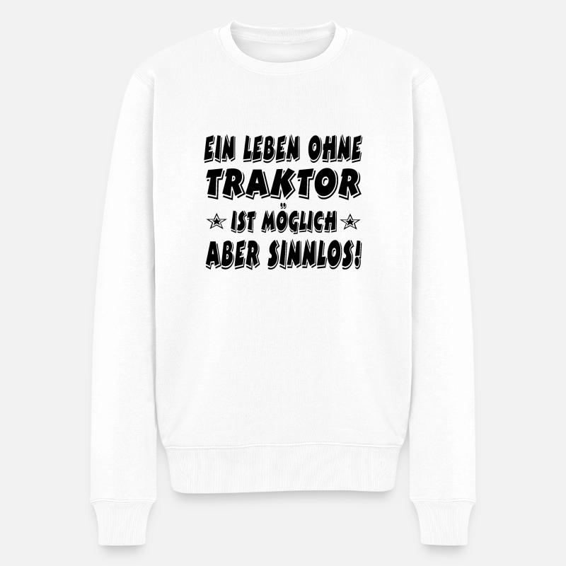 Traktor - Männer Premium Bio Pullover - Weiß
