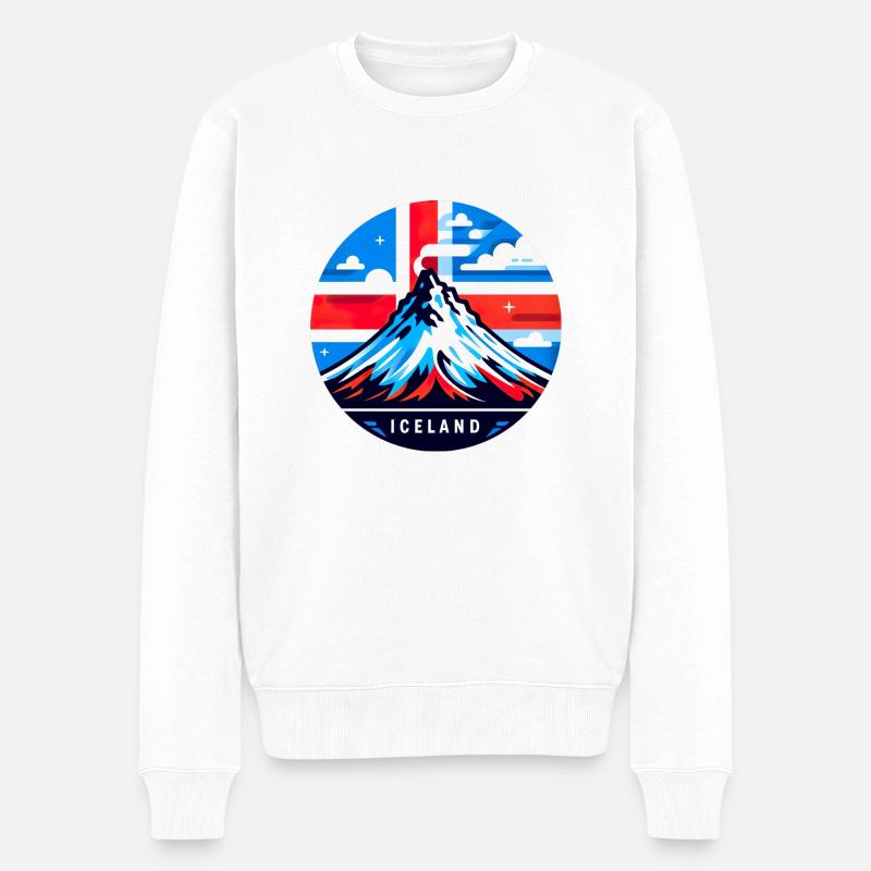 iceland Island 5 - Männer Premium Bio Pullover - Weiß