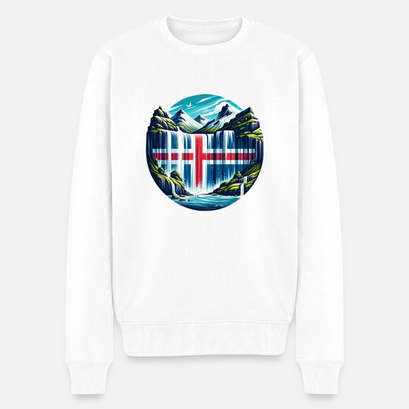 iceland Island 4 - Männer Premium Bio Pullover - Weiß