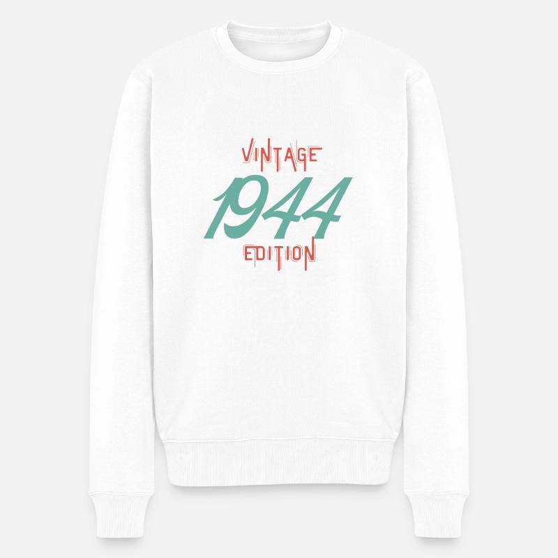 Jahrgang 1944 - Männer Premium Bio Pullover - Weiß
