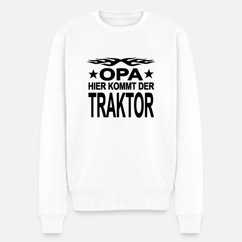 Traktor - Männer Premium Bio Pullover - Weiß