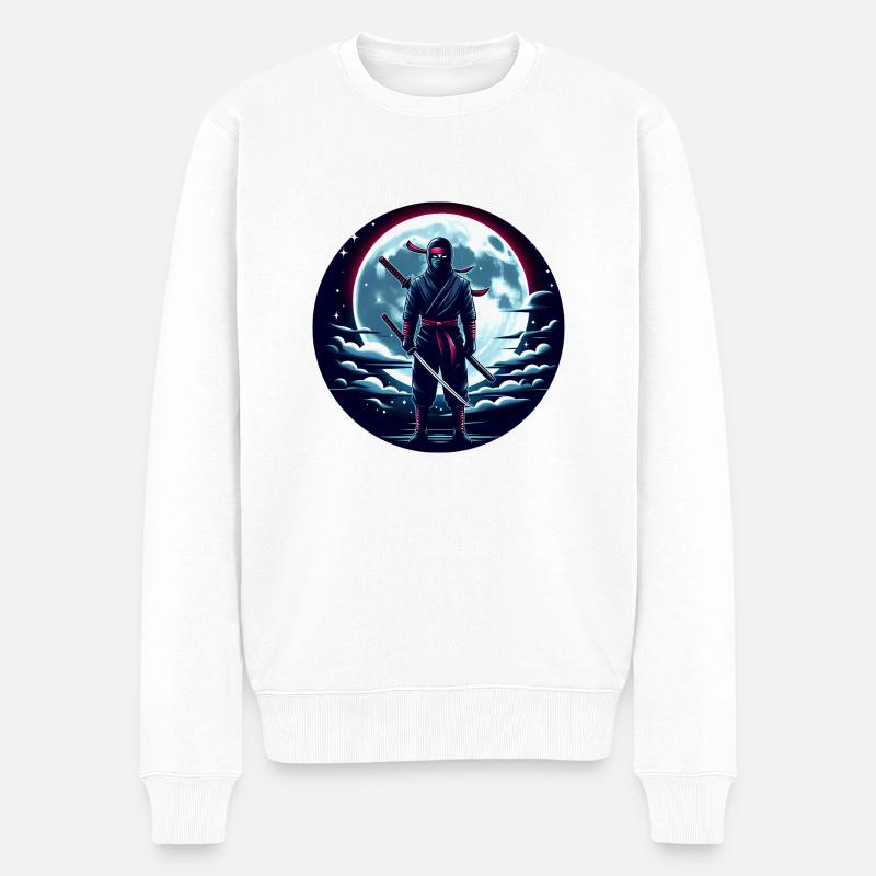 Ninja - Männer Premium Bio Pullover - Weiß