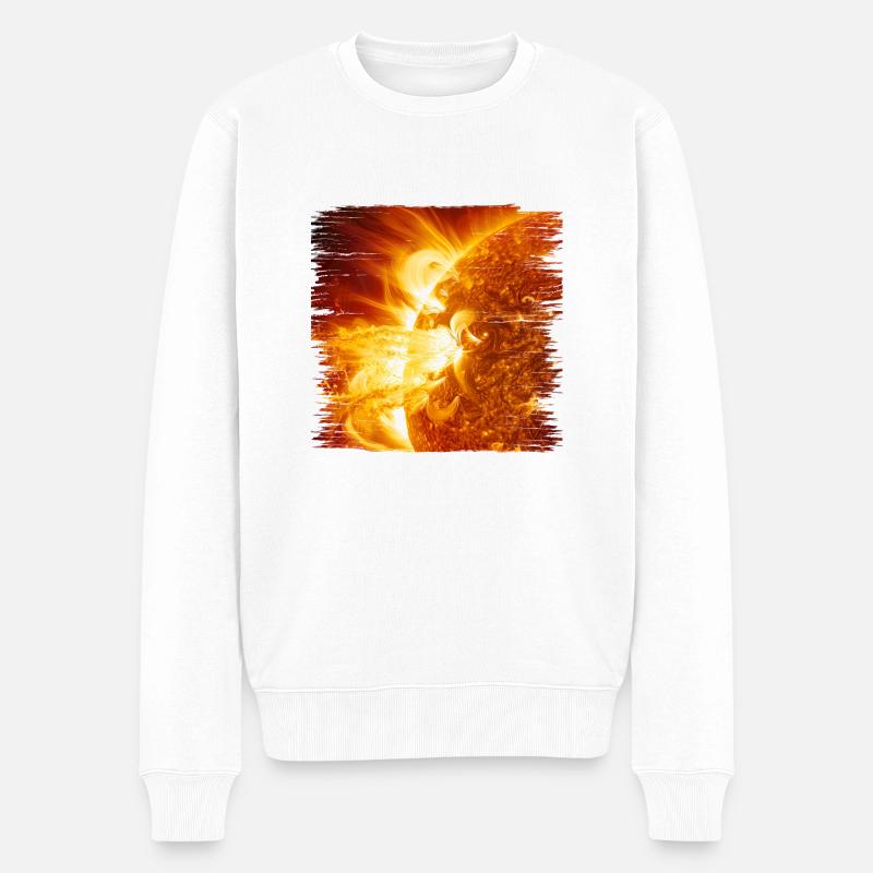 Faszination Sonneneruption - Männer Premium Bio Pullover - Weiß