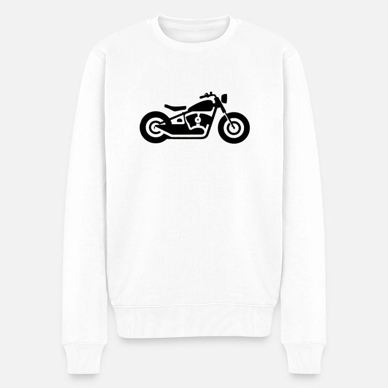 Moto, Bobber - Pull Premium bio Homme - blanc