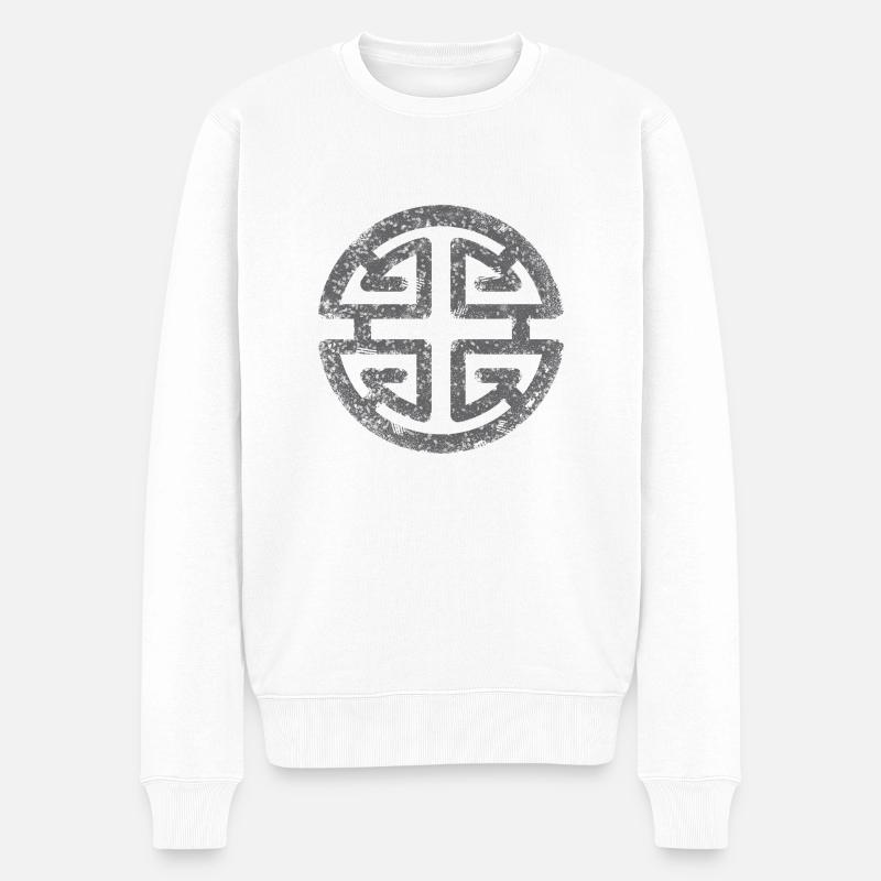 Dragon - Symbole chinois - Ornement - Pull Premium bio Homme - blanc