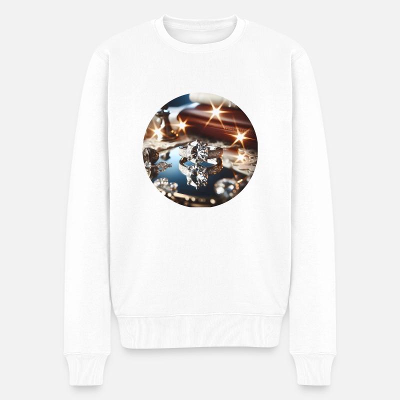 Diamant - Männer Premium Bio Pullover - Weiß