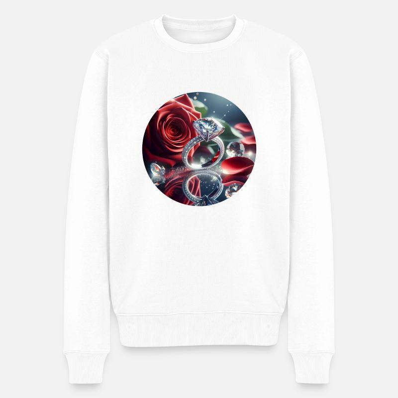 Diamant - Männer Premium Bio Pullover - Weiß