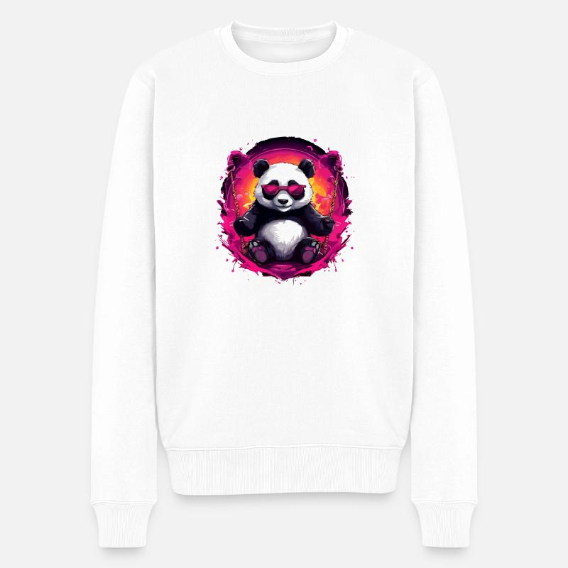 Mignon panda cool se relaxant - Pull Premium bio Homme - blanc