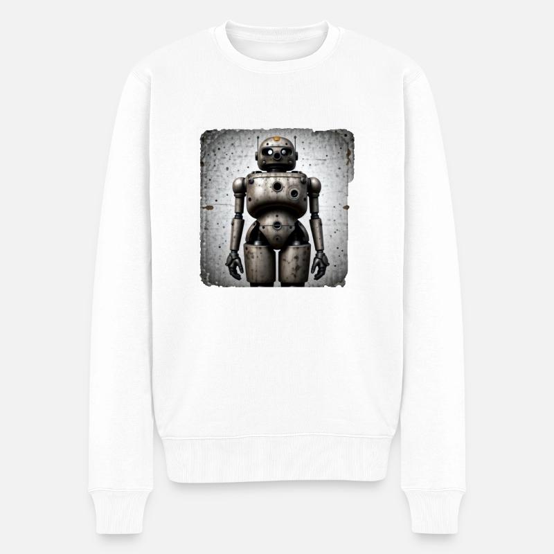 Robot large - Pull Premium bio Homme - blanc