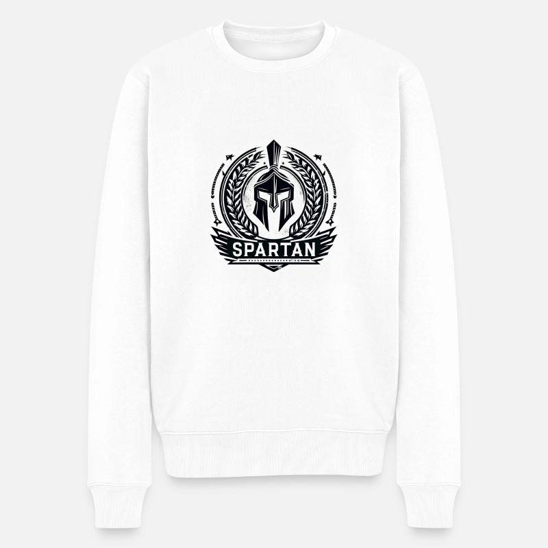 Spartaner Wappen - Männer Premium Bio Pullover - Weiß