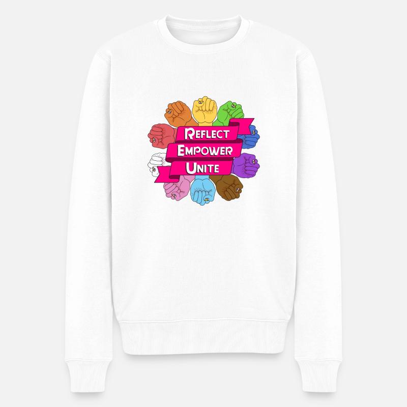 reflect empower unite - Männer Premium Bio Pullover - Weiß