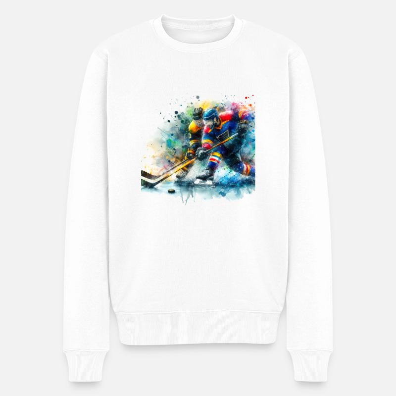 Eishockey - Männer Premium Bio Pullover - Weiß
