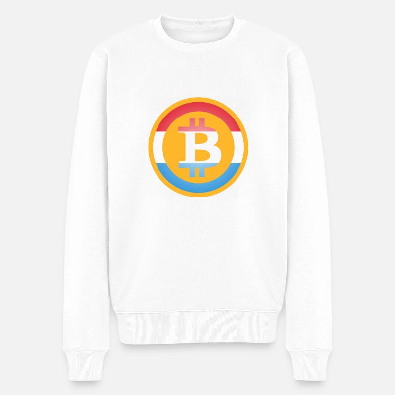 Bitcoin Luxembourg - Pull Premium bio Homme - blanc