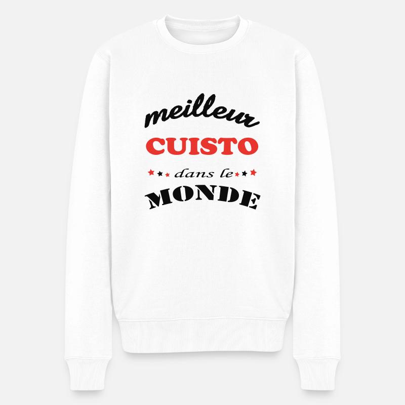 Bestes CUISTO der Welt - Männer Premium Bio Pullover - Weiß