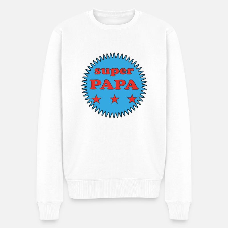 PAPA - Männer Premium Bio Pullover - Weiß