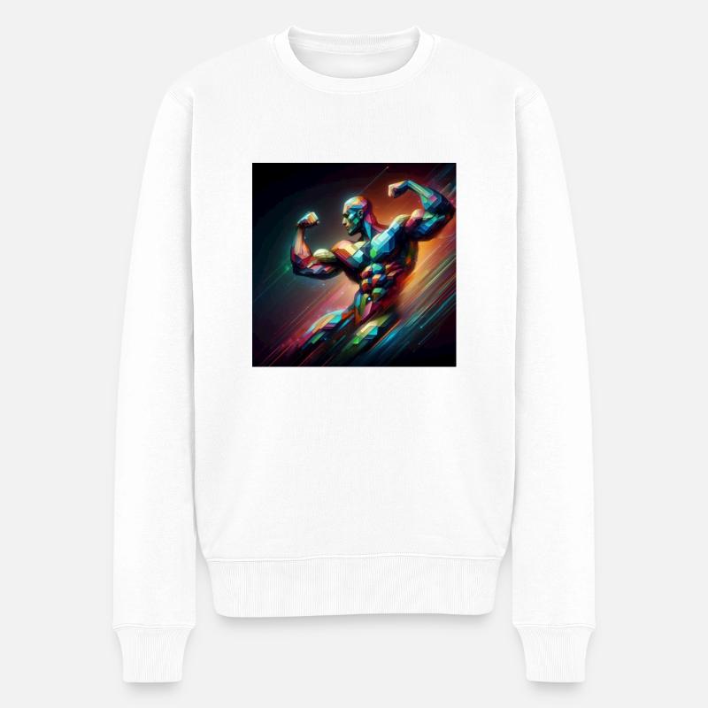 Bodybuilding - Männer Premium Bio Pullover - Weiß
