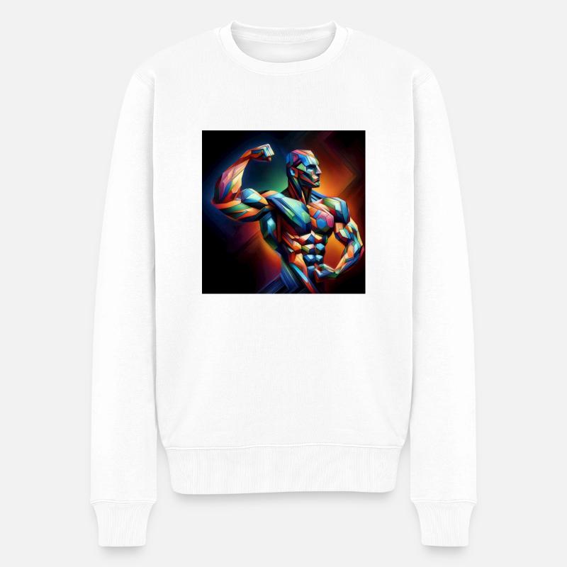 Bodybuilding - Männer Premium Bio Pullover - Weiß