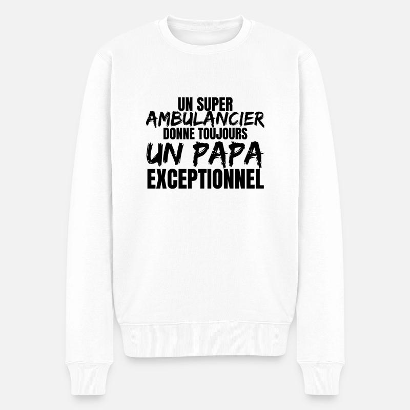 SUPER DAD SANITÄTER - Männer Premium Bio Pullover - Weiß