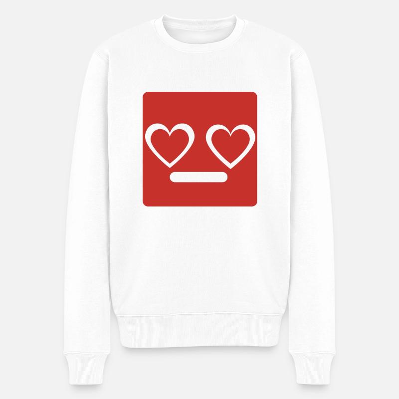 Verliebter Mann - Männer Premium Bio Pullover - Weiß