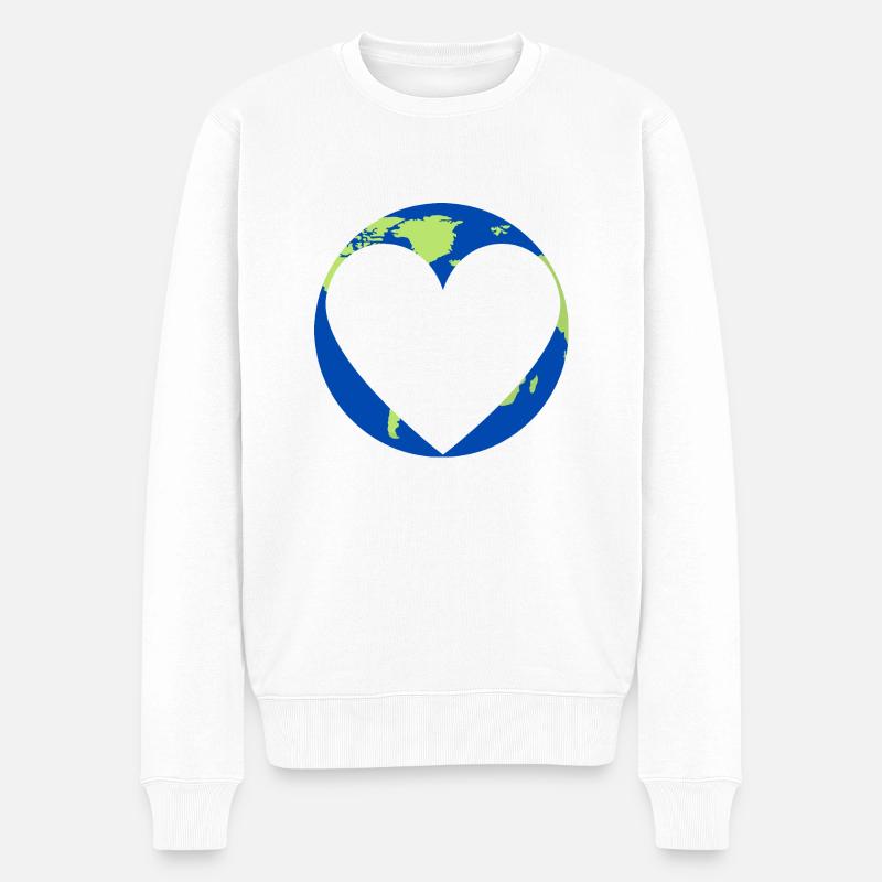 j'aime la planète terre - Pull Premium bio Homme - blanc