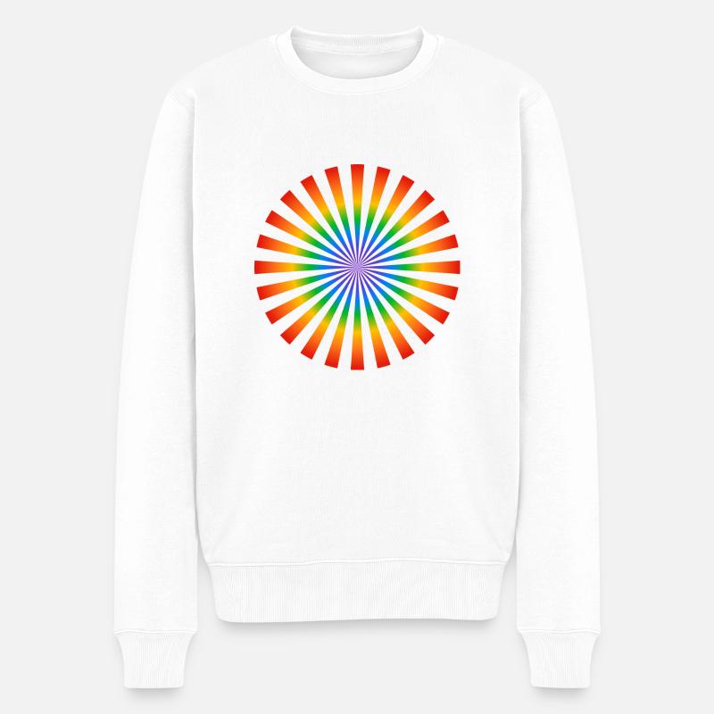 Pride-Blume - Männer Premium Bio Pullover - Weiß