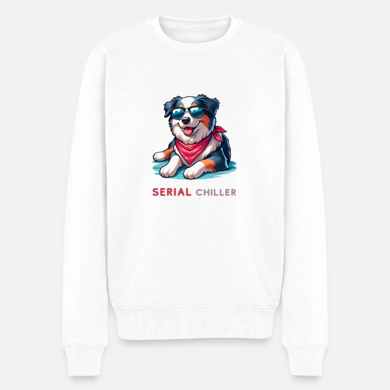 Australian Shepherd - Männer Premium Bio Pullover - Weiß