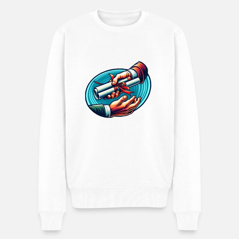 Graduation - Pull Premium bio Homme - blanc