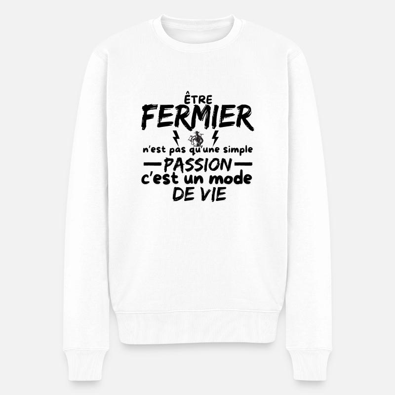 FERMIER - Pull Premium bio Homme - blanc
