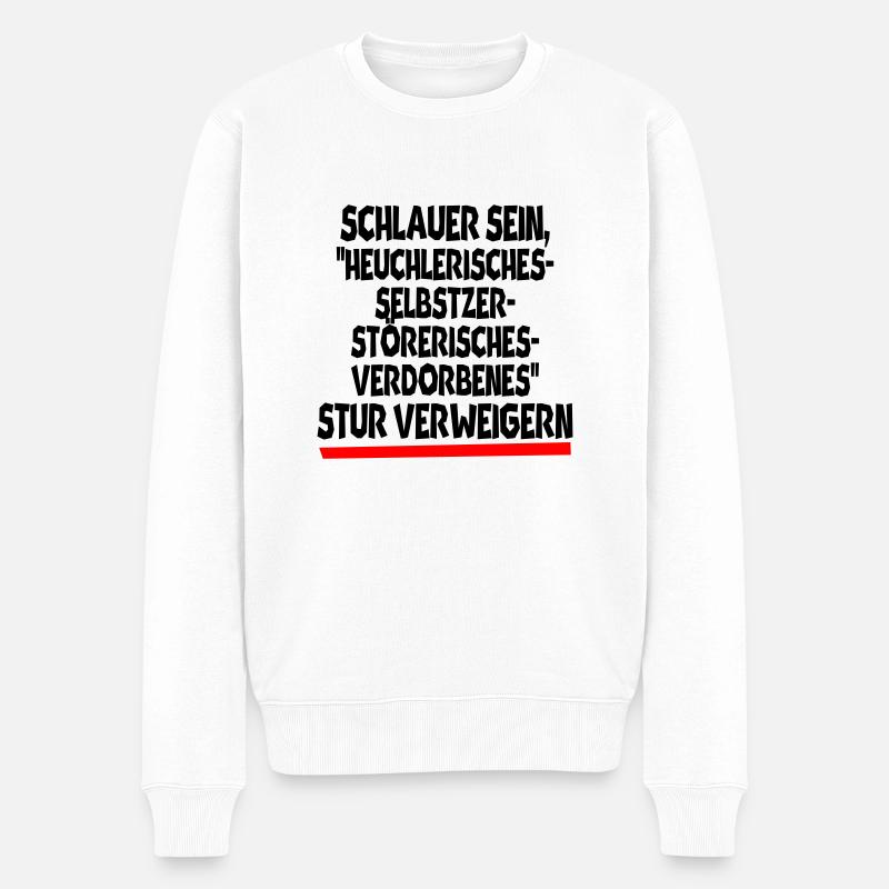verweigern - Männer Premium Bio Pullover - Weiß