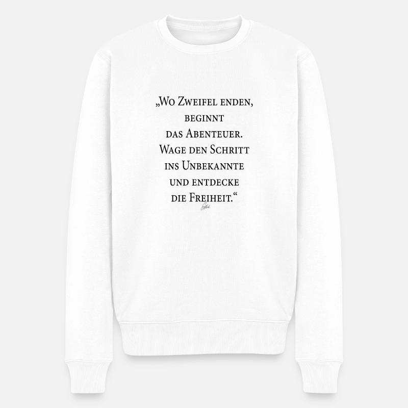 „Wagemutige Freiheit“ - Männer Premium Bio Pullover - Weiß