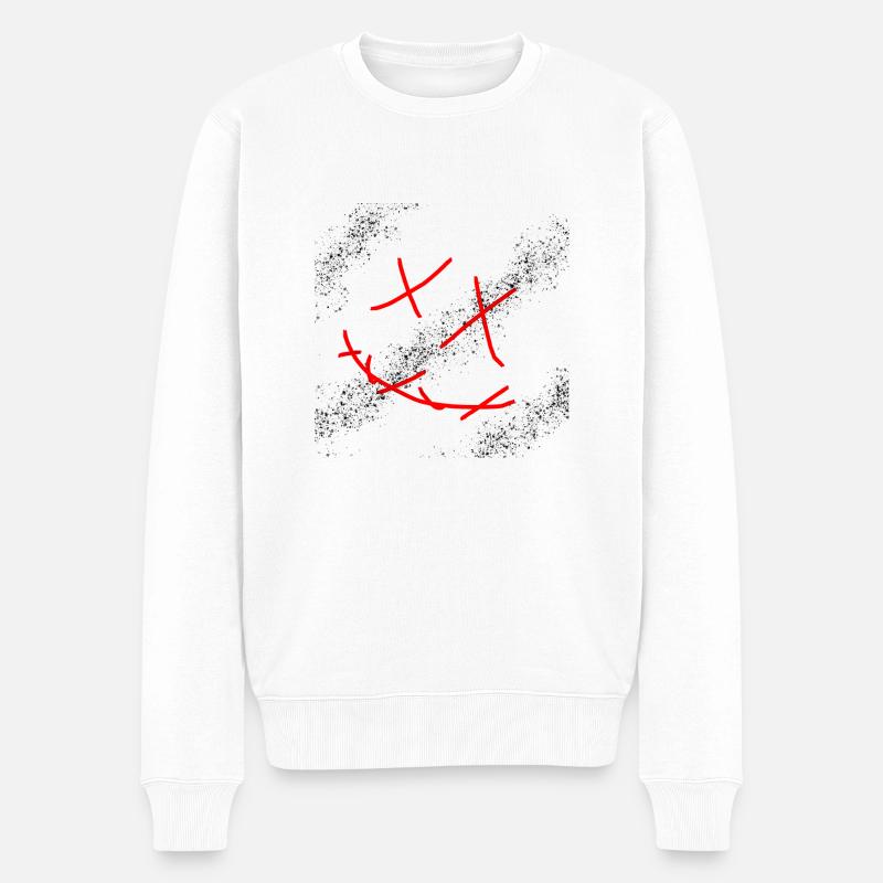 Deathly smile - Männer Premium Bio Pullover - Weiß